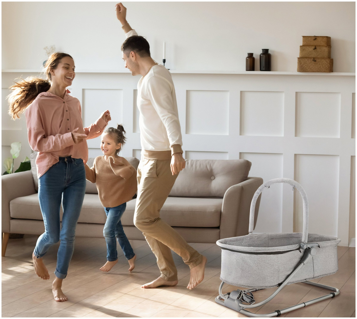 Liggdel + flytkudde + barnsäng 3 i 1 - Moby-System MILA