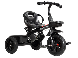 HyperMotion TOBI VECTOR trehjuling - evigt uppblåsbara hjul + skjutstång. Färg: svart.