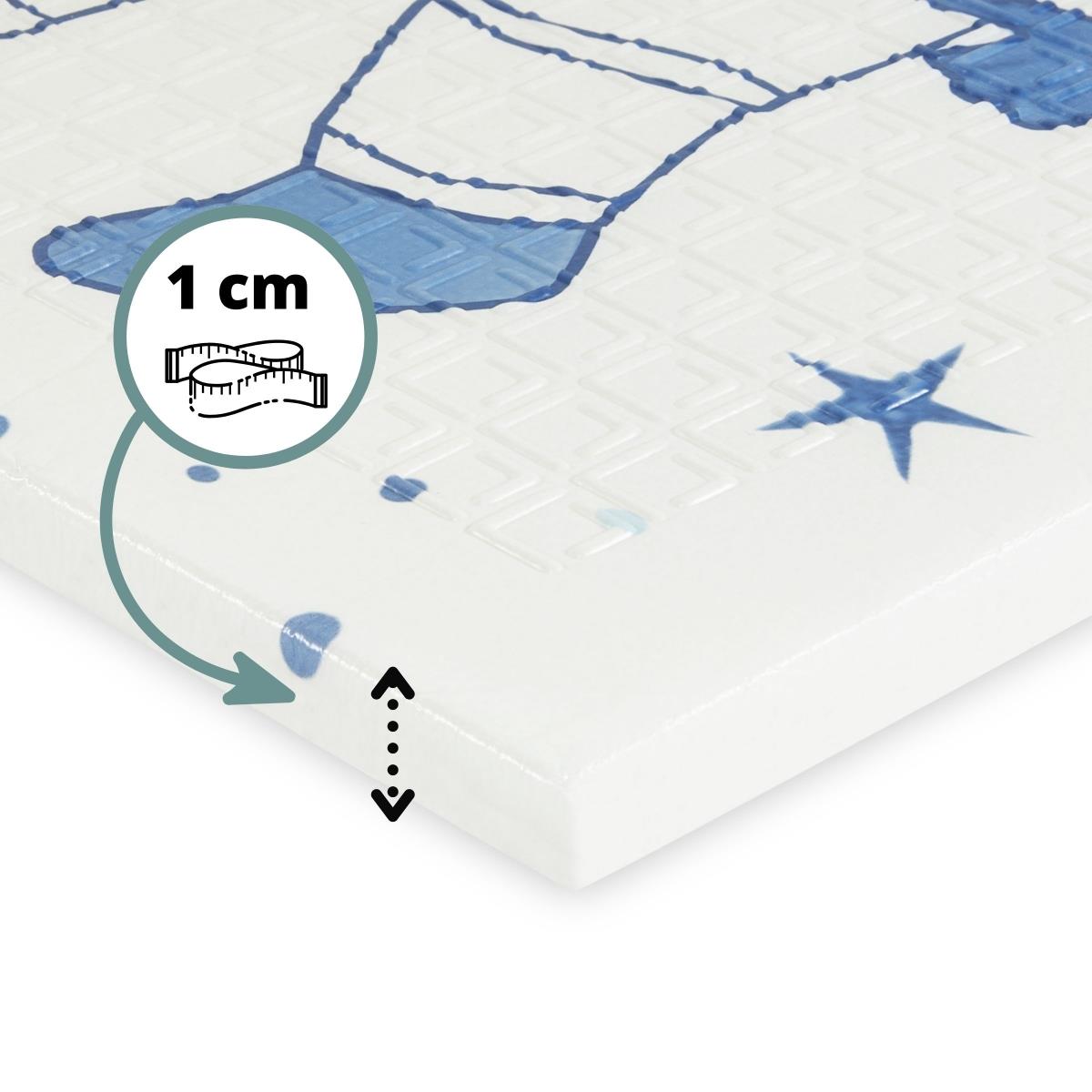 Dubbelsidig hopfällbar skummatta 180 x 120 x 1cm - Cosmos/Geometriska trianglar