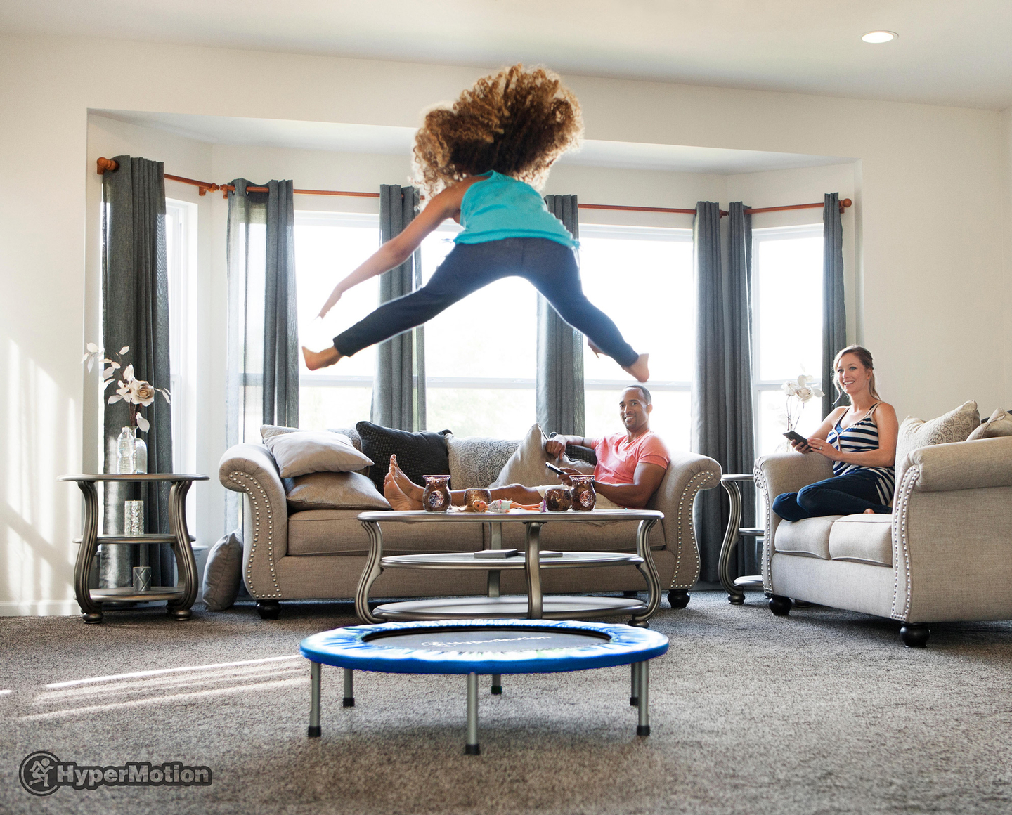 Minitrampolin för barn och vuxna - upp till 50kg - 91 cm - för hem och trädgård