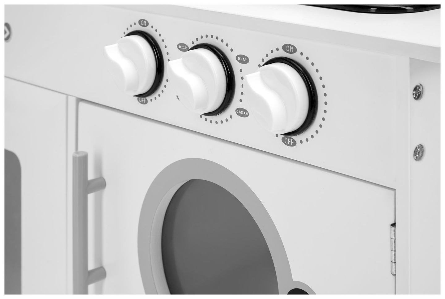 XXXL-kök i trä med kylskåp, ugn, tvättmaskin, förkläde och tillbehör