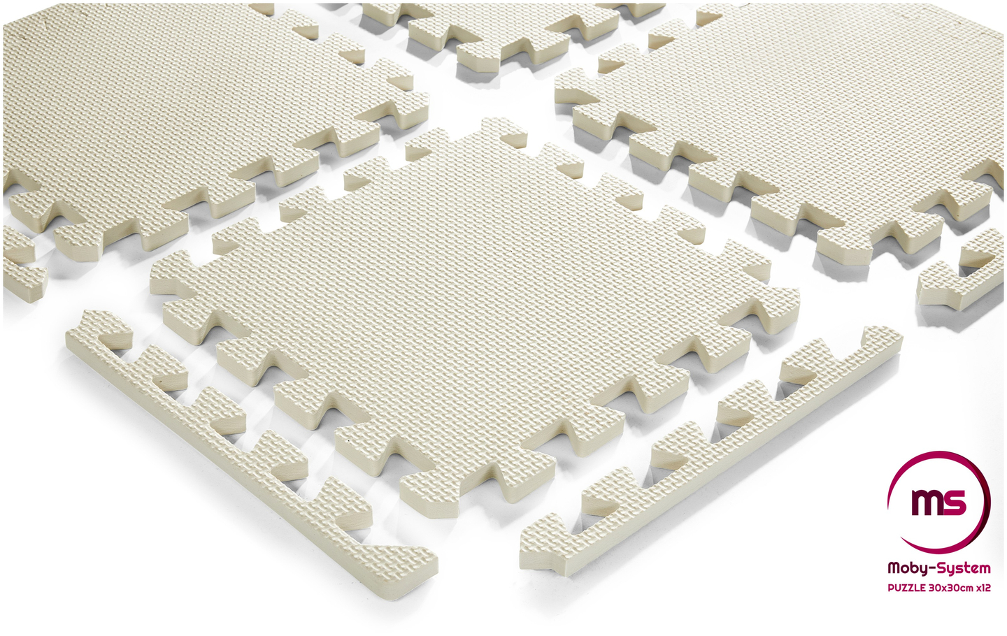 Skumpussel 12 st. - pedagogisk skumgummimatta 120 x 90 x 1.2cm med kant - grå