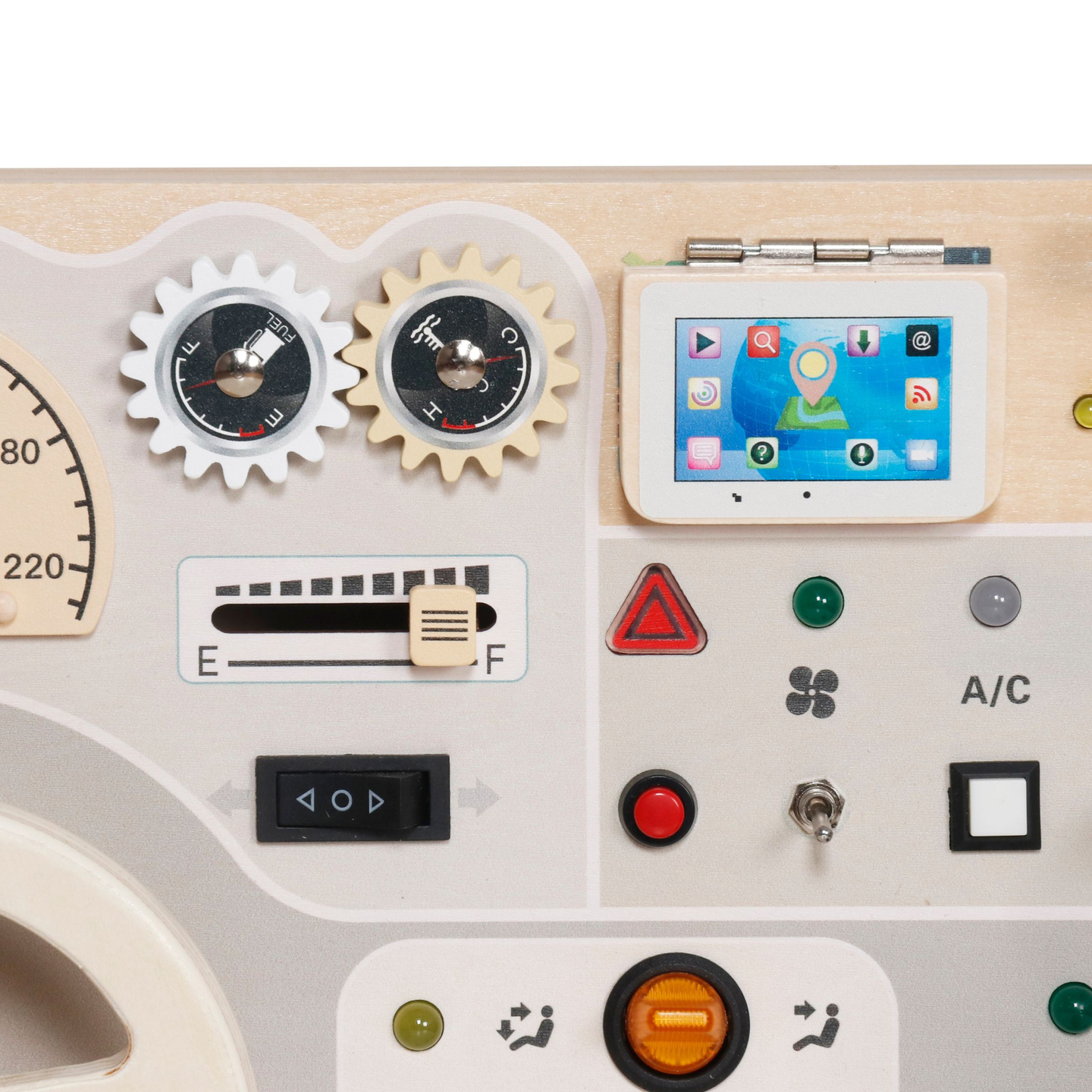 Montessori-lekbräda i trä för små barn - instrumentbräda för bil