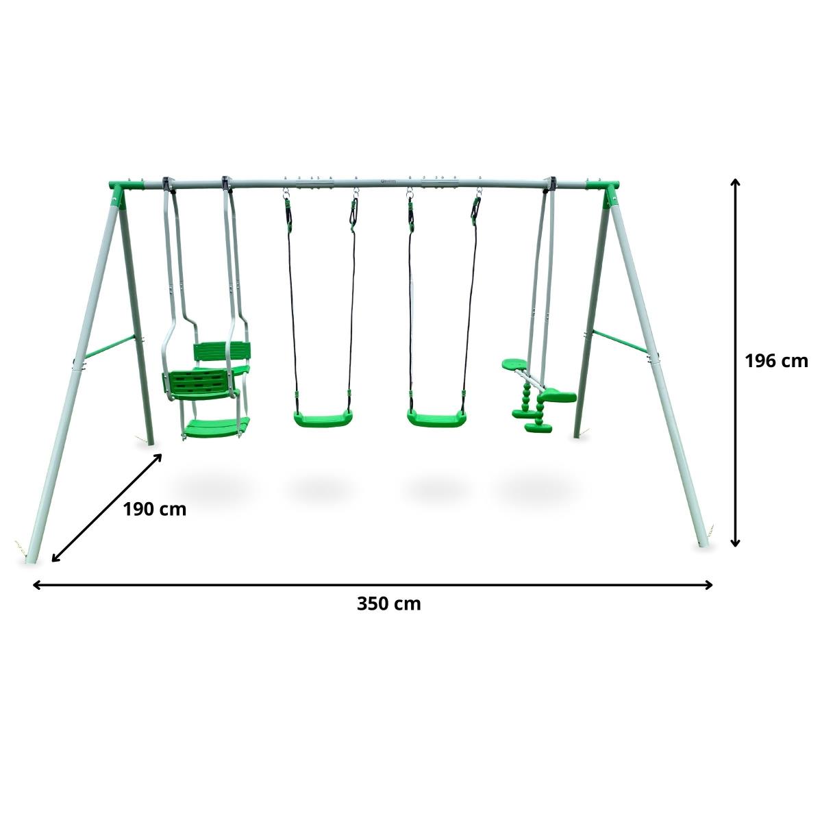 6-personers gungställning för barn - lekplats i trädgården