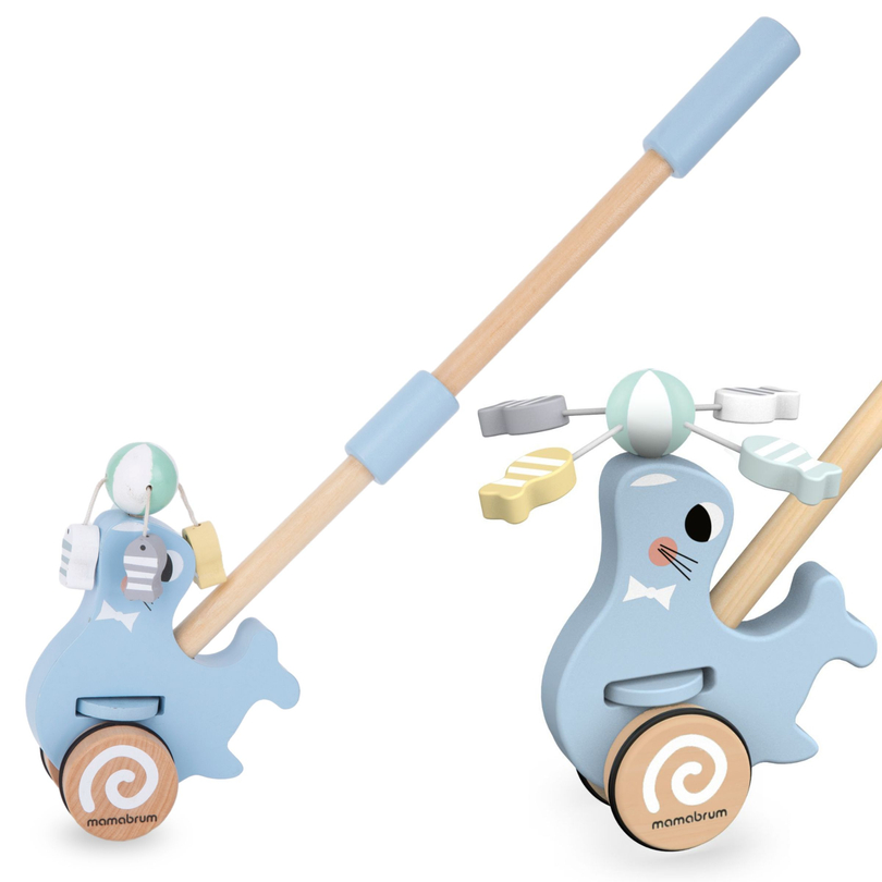 Träsäl med tryckknapp - tryckare