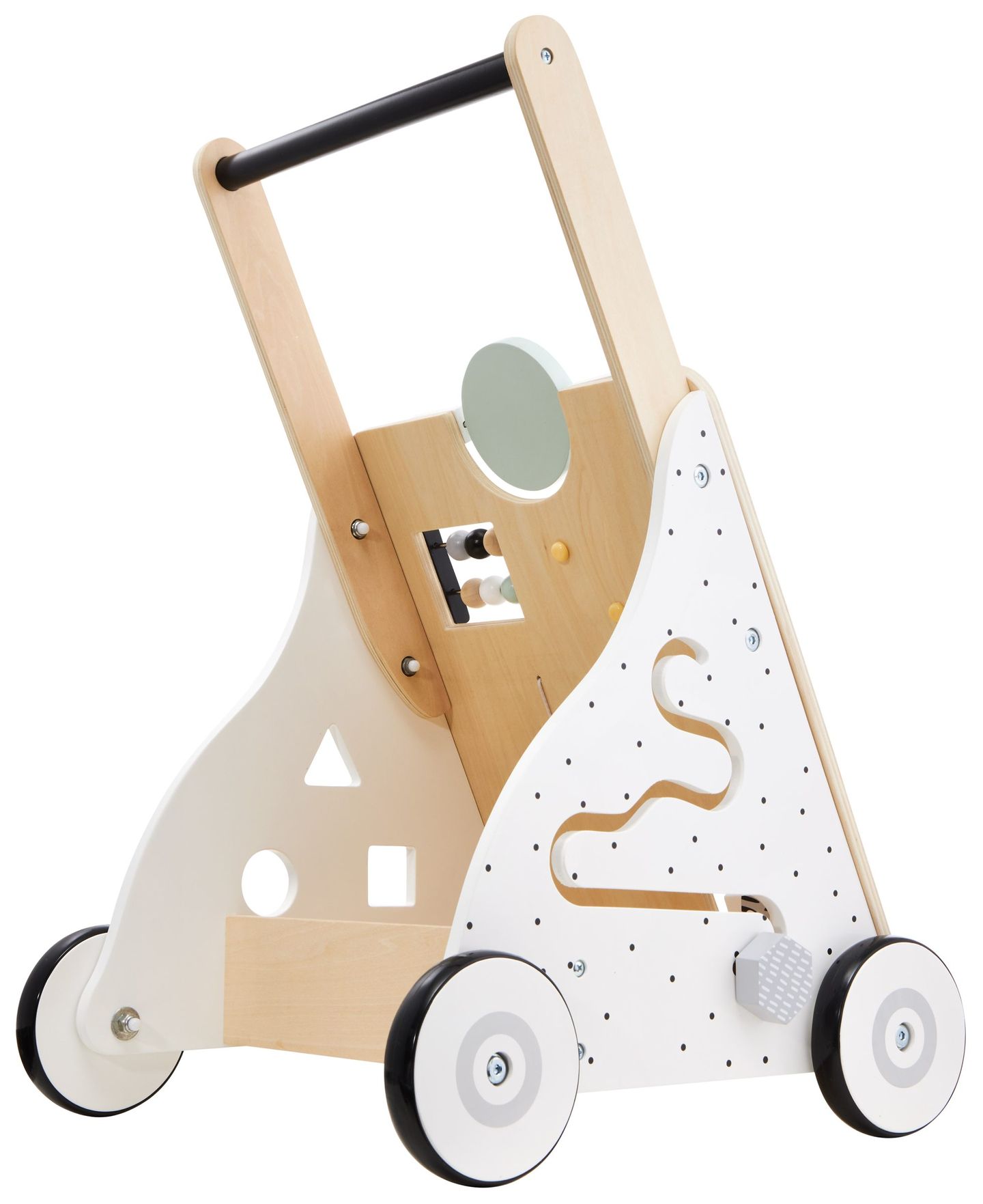 Trä, pedagogisk barnvagn - manipulativ bräda