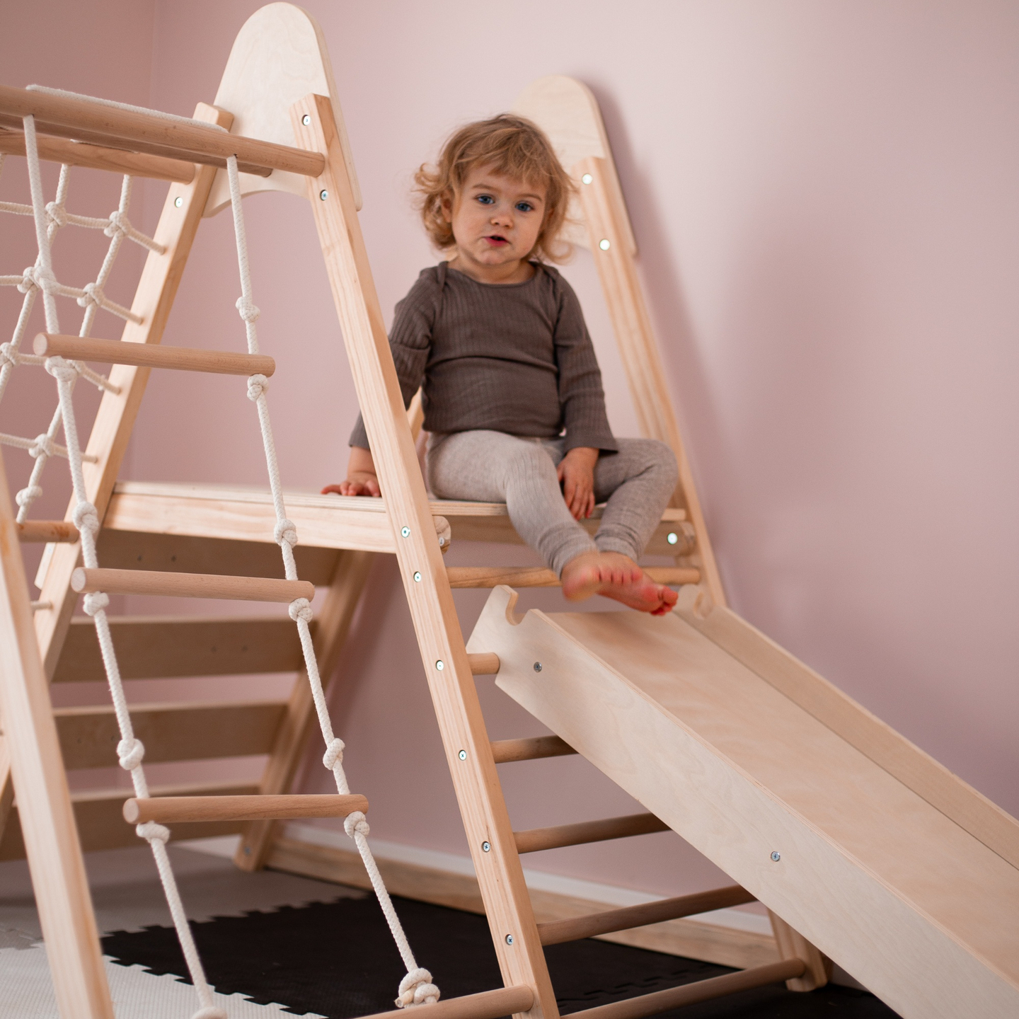 Lekplats av trä för hemmabruk XL 5in1