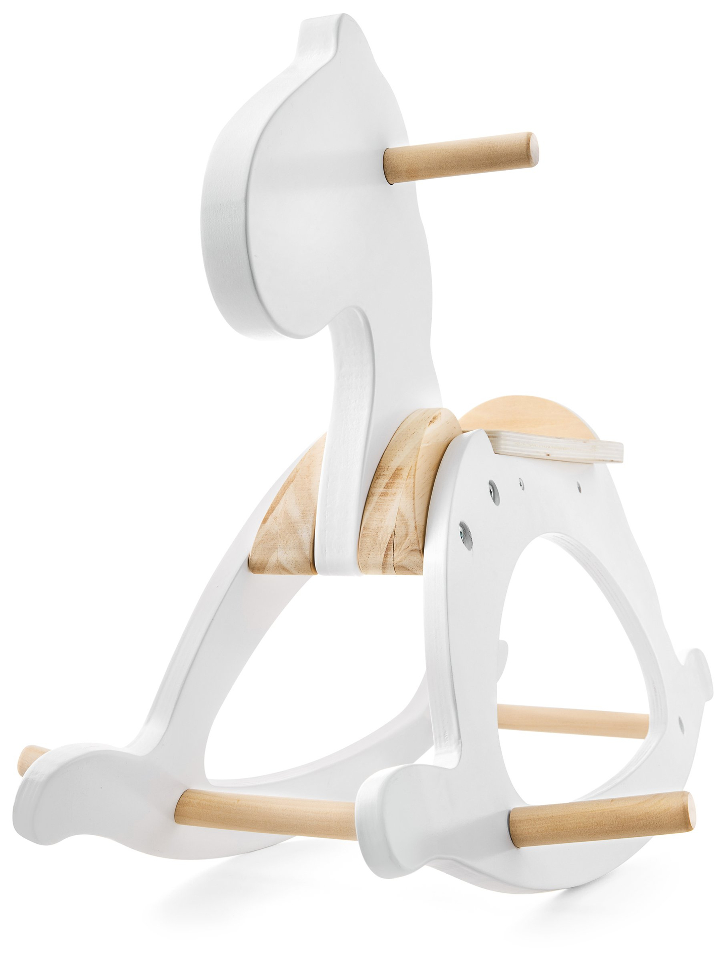 Gunghäst i trä - vit - från 12 månader.