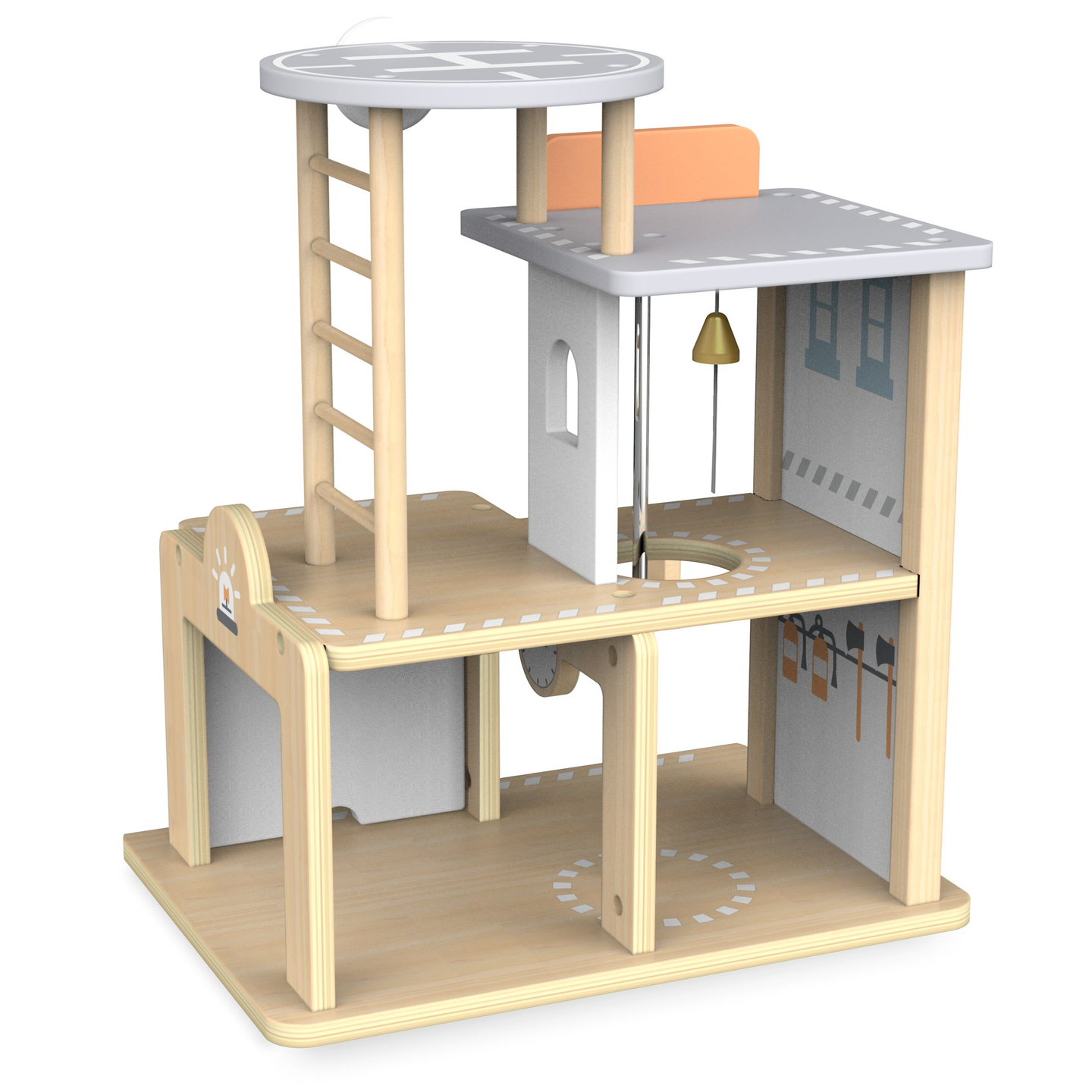 Brandstation i trä med tillbehör, brandkår