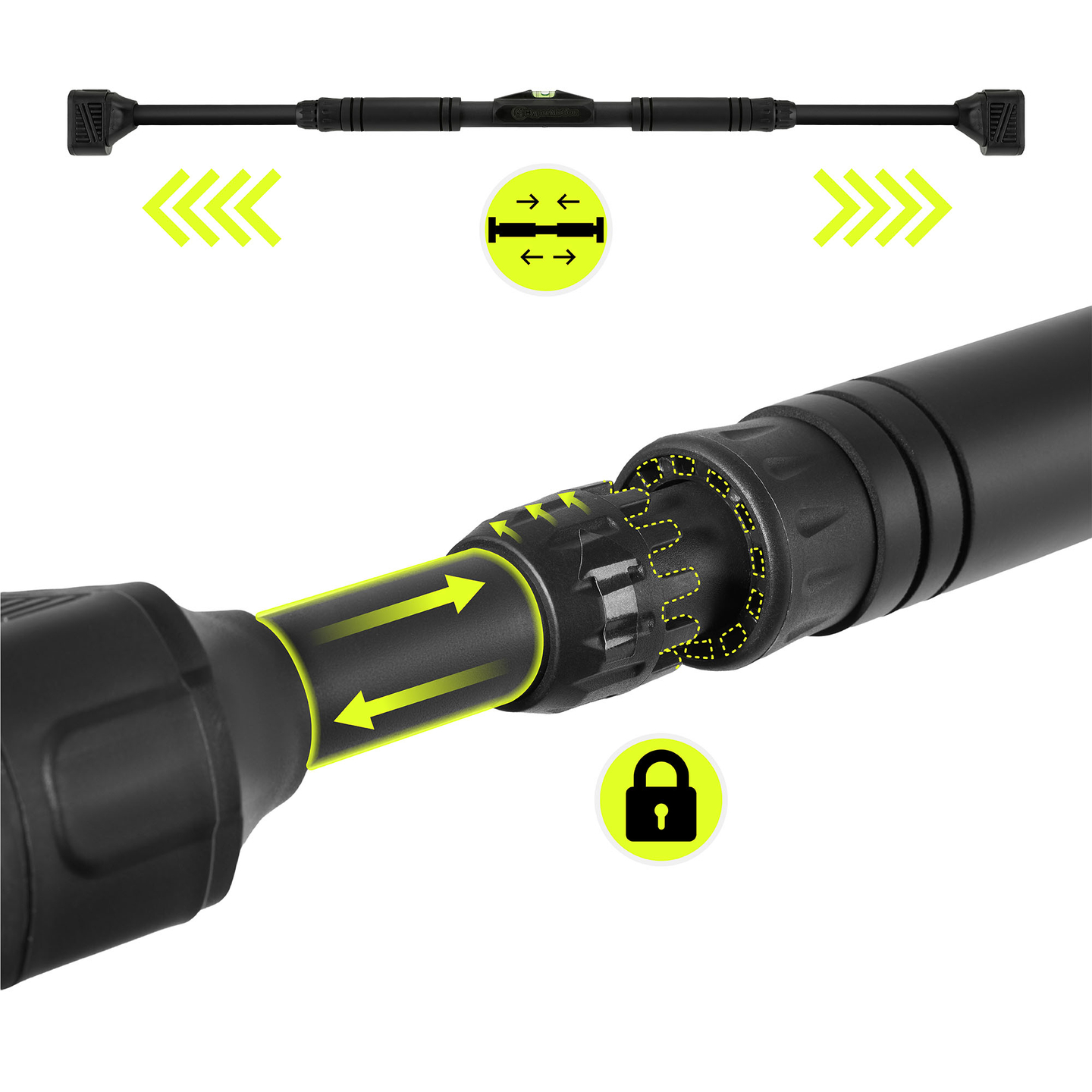 HyperMotion justerbar pull-up-stång 74-100 cm, 200 kg, svart