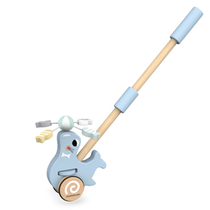 Träsäl med tryckknapp - tryckare