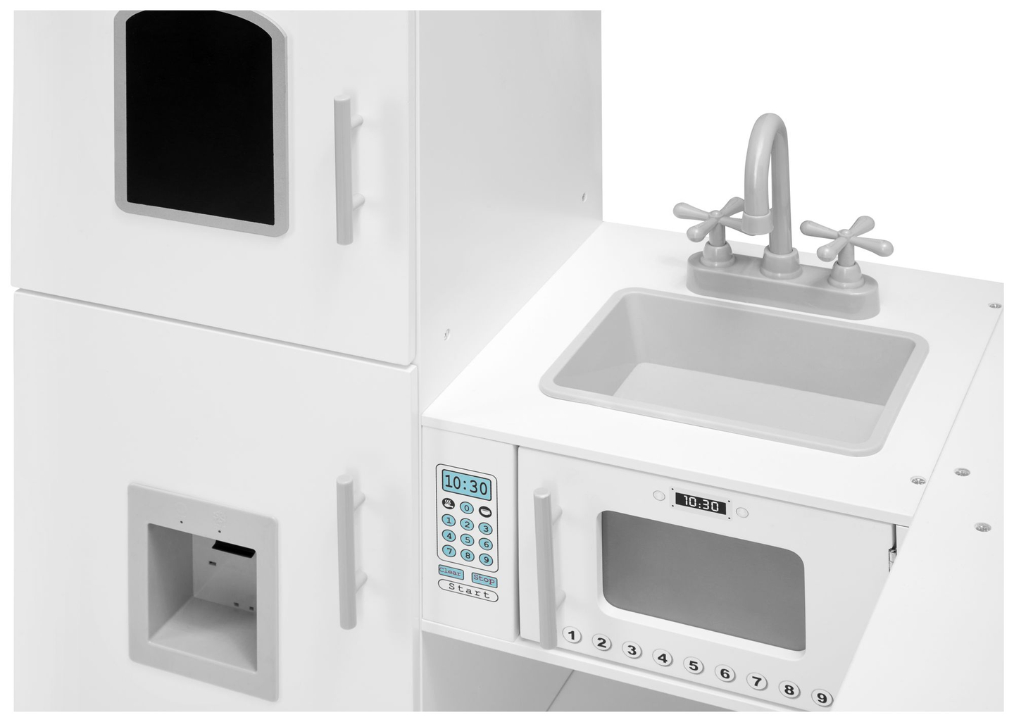 XXXL-kök i trä med kylskåp, ugn, tvättmaskin, förkläde och tillbehör