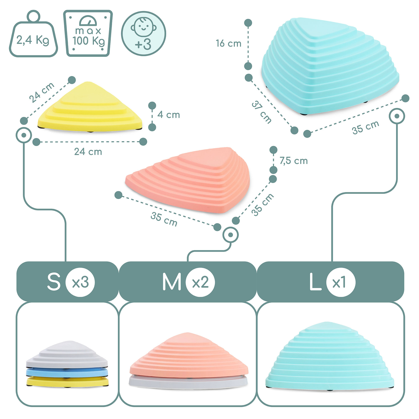 Färgglada balansstenar - 6 stycken