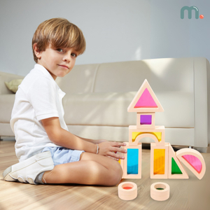 Träklossar med regnbåge - 25 element