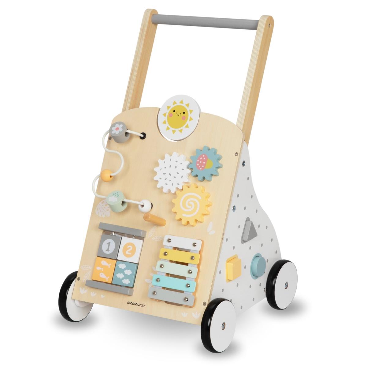 Pedagogisk gåstol i trä 8in1 / baby pusher - manipulativ bräda