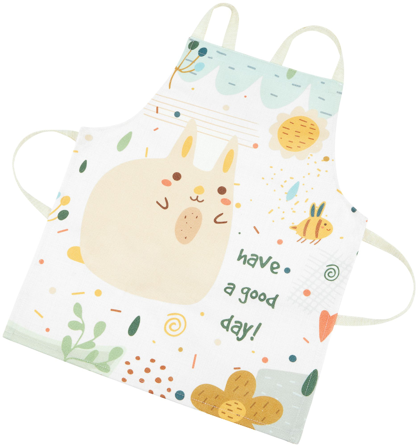 Stora vita kökstillbehör och förkläde i trä