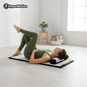 Stor akupressurmatta med kudde och överdrag - 130 cm HyperMotion svart och vit