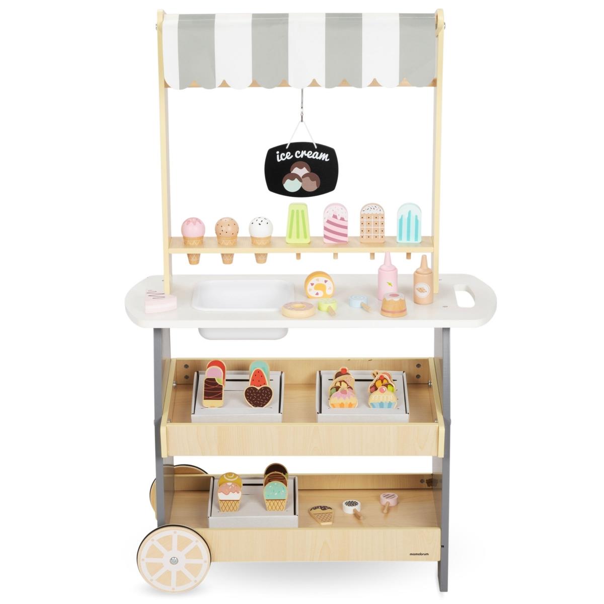 Glassbar i trä på hjul - glassvagn