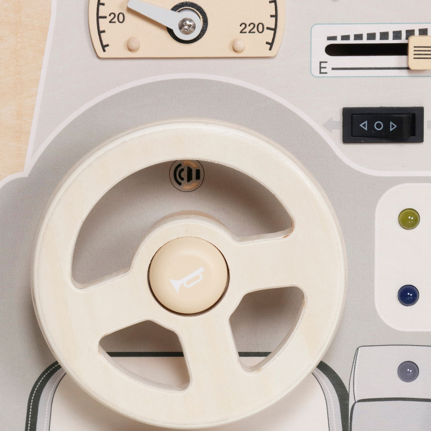 Montessori-lekbräda i trä för små barn - instrumentbräda för bil