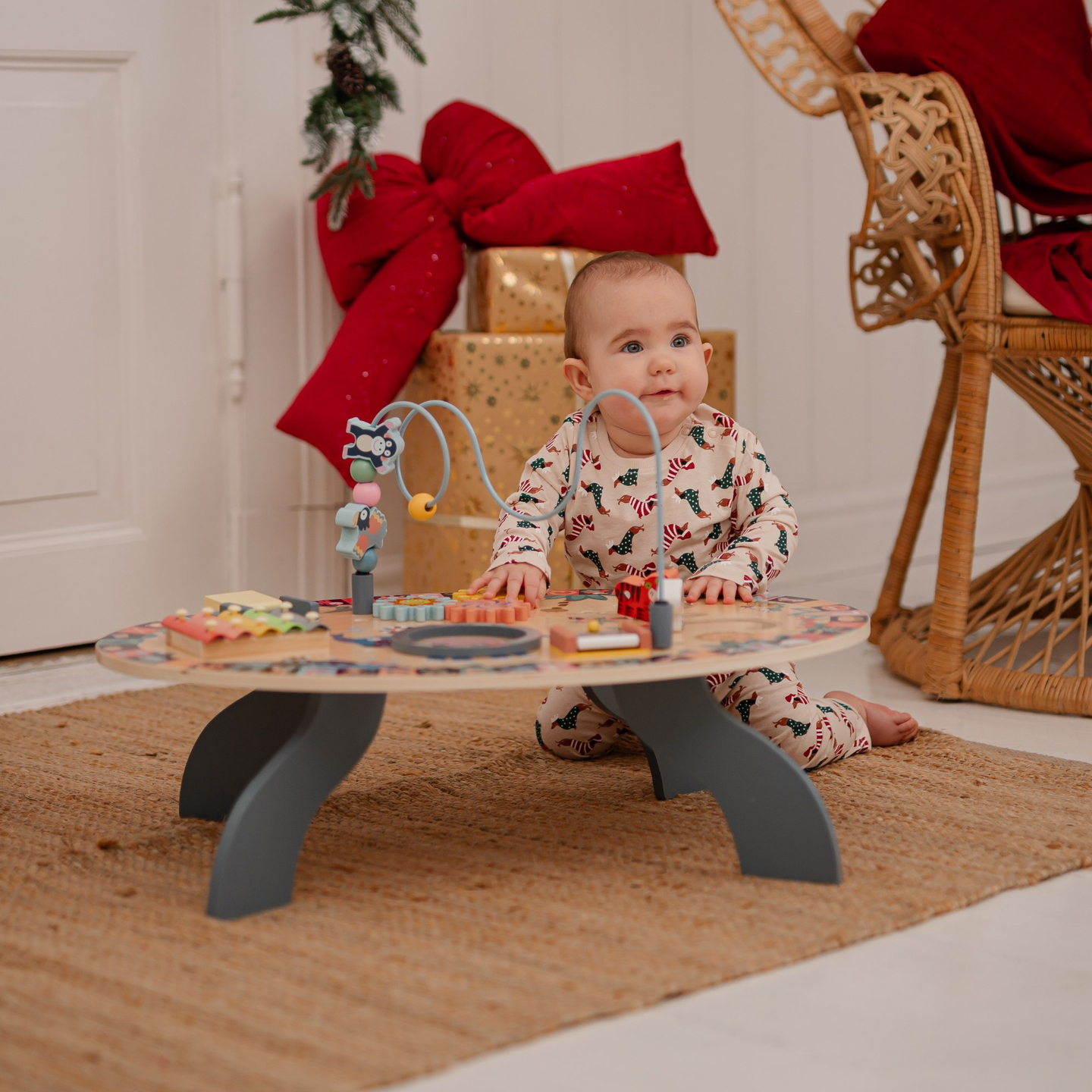 7in1 pedagogiskt träbord, musikaliskt, sensoriskt