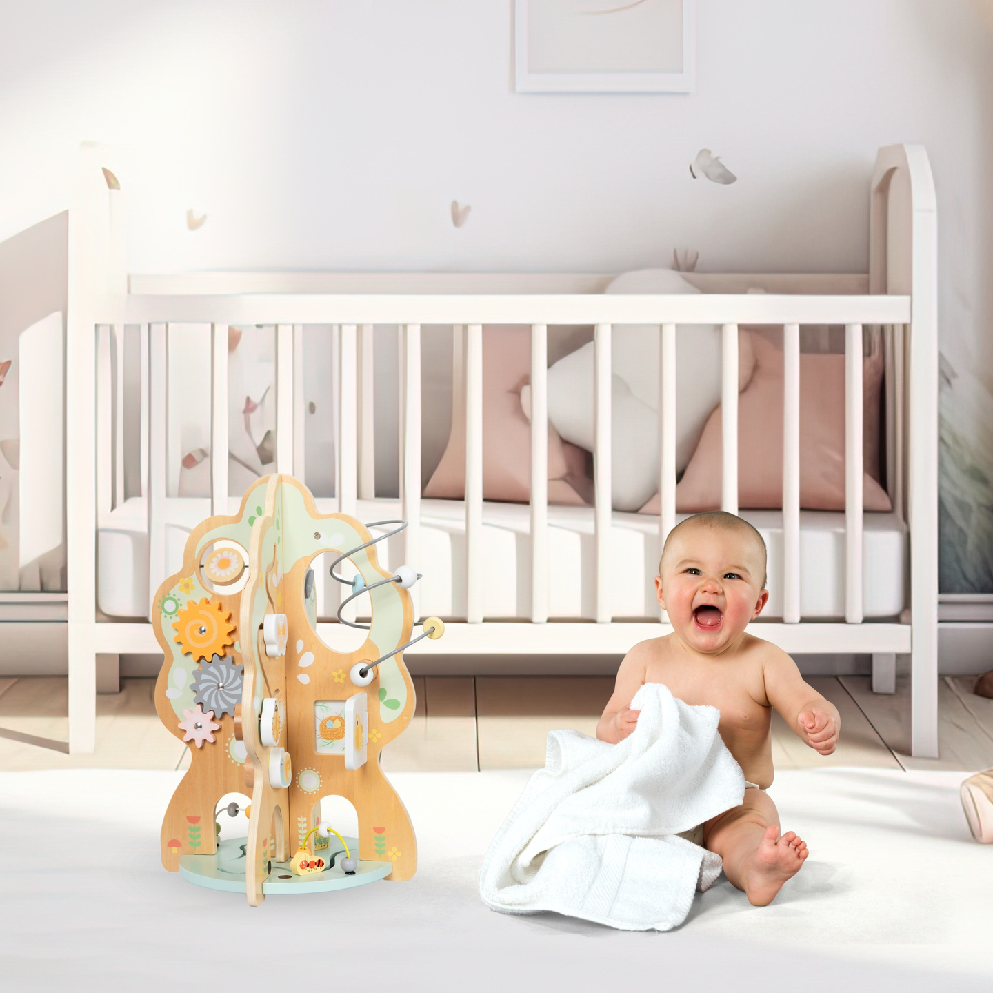 Trä pedagogisk leksak 10 i 1 - multifunktionellt träd