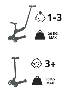 HyperMotion 3in1 balans trehjuling - rosa