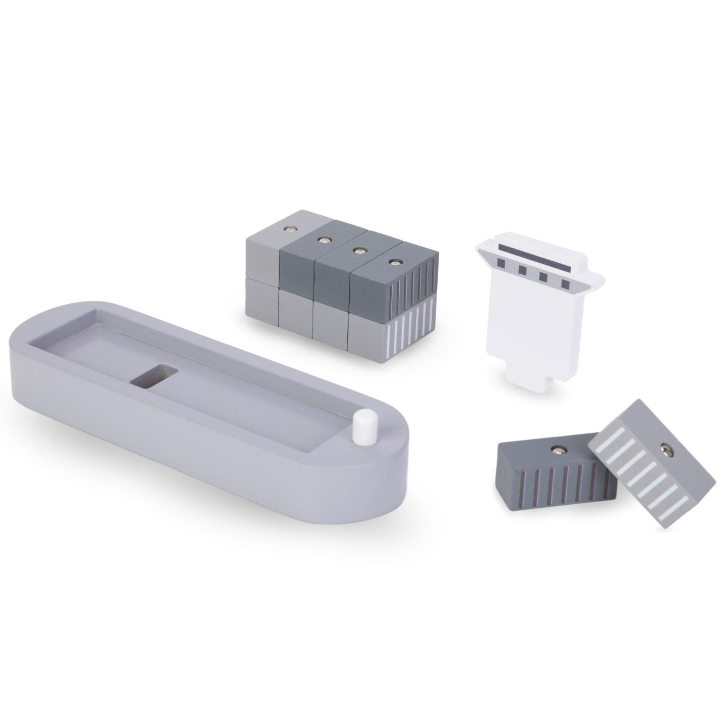 Mobil hamnkran med magnetvinsch och tillbehör - set i trä