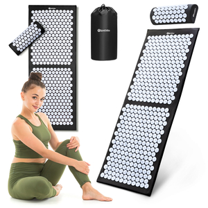 Stor akupressurmatta med kudde och överdrag - 130 cm HyperMotion svart och vit