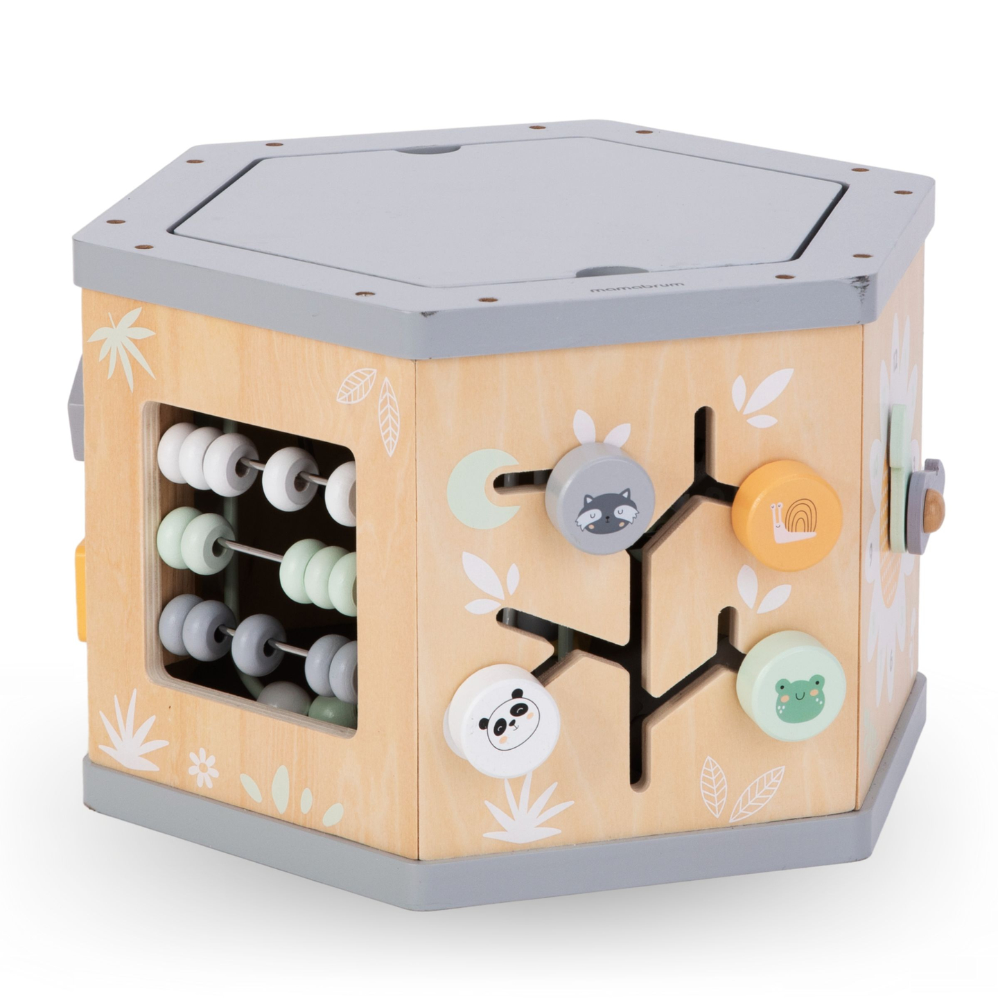 Interaktiv 7-i-1 utbildningskub i trä - motorloop