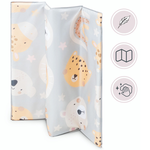 Hopfällbar lekhage, resesäng för barn med madrass och bärväska - Teddy Bear