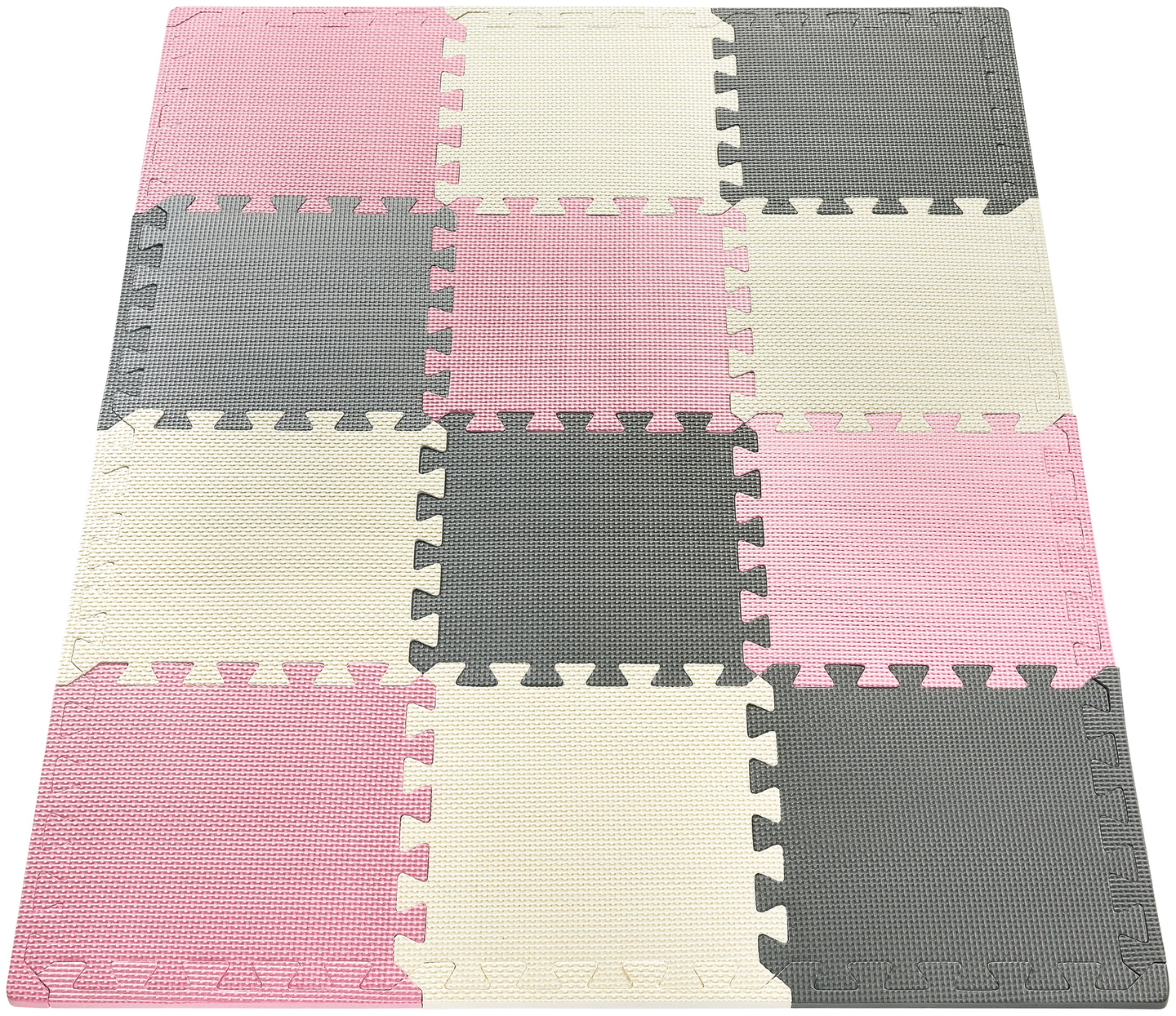 Skumpussel 12 st. - pedagogisk skumgummimatta 120 x 90 x 1.2cm med kant - rosa
