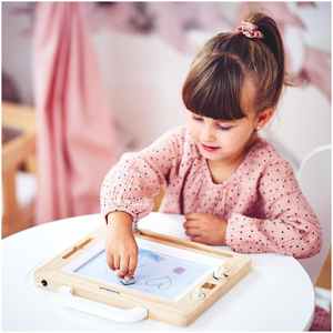 Träklippbok med stämplar - ritbord