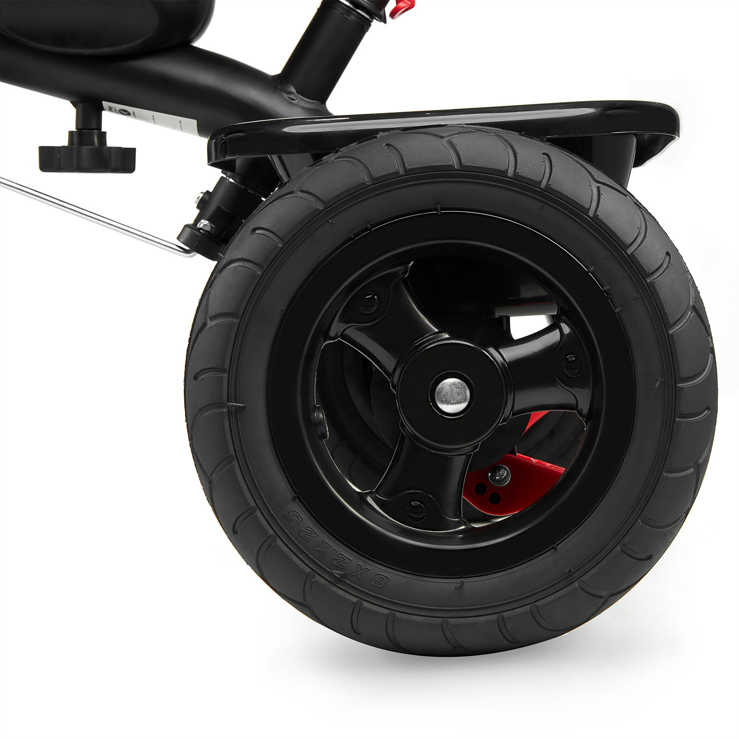 Trehjuling för barn 1-4 år - TOBI FREY - grå färg - svängbar - pumpade hjul + tryckare