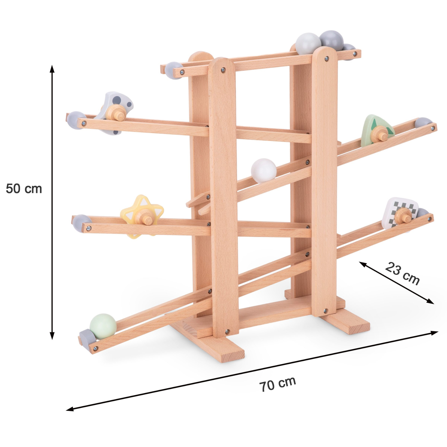 Stor återvändsgränd i trä - rutschkana med snurrande element