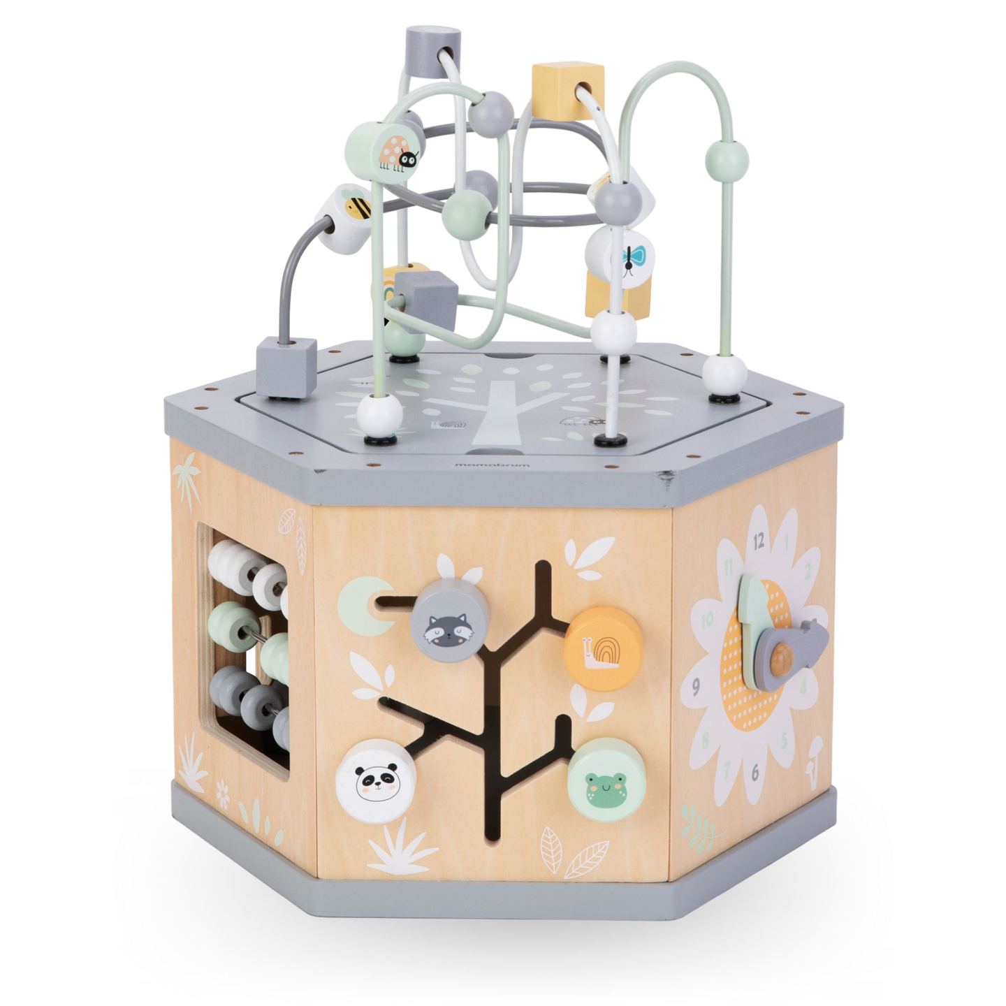 Interaktiv 7-i-1 utbildningskub i trä - motorloop