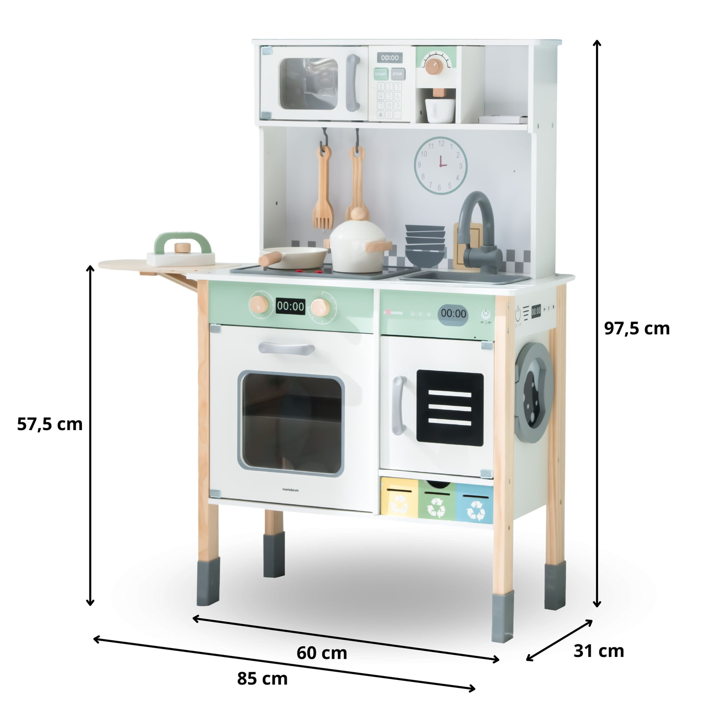 Interaktivt kök med tvättmaskin, diskmaskin och griffeltavla