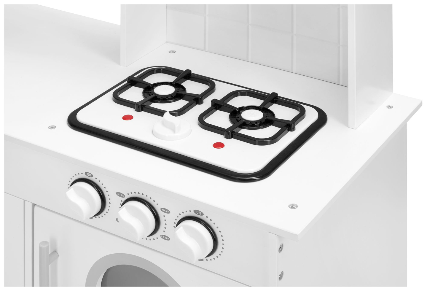 XXXL-kök i trä med kylskåp, ugn, tvättmaskin, förkläde och tillbehör