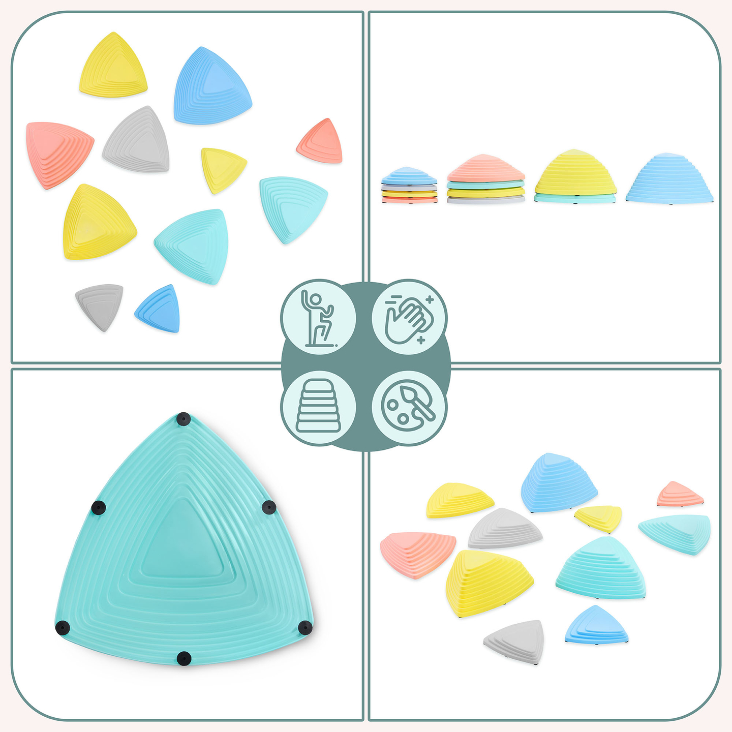 Färgade balanseringsstenar - 11 stycken