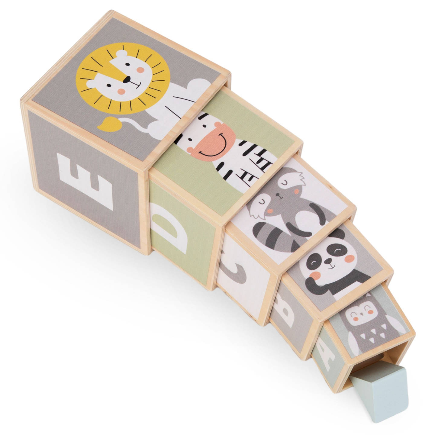 Torn i trä - formsortering siffror alfabet djur