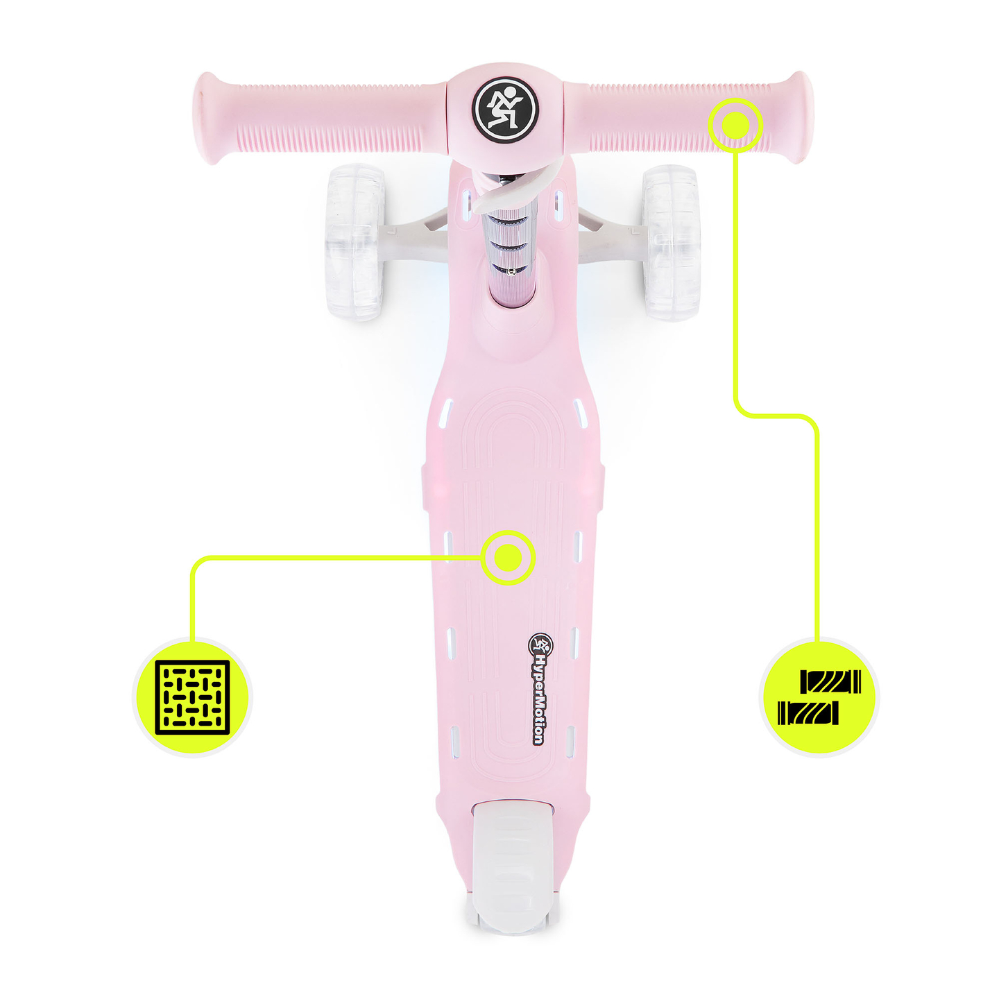 HyperMotion BECKY balansscooter - RGB LED-belysning, rosa