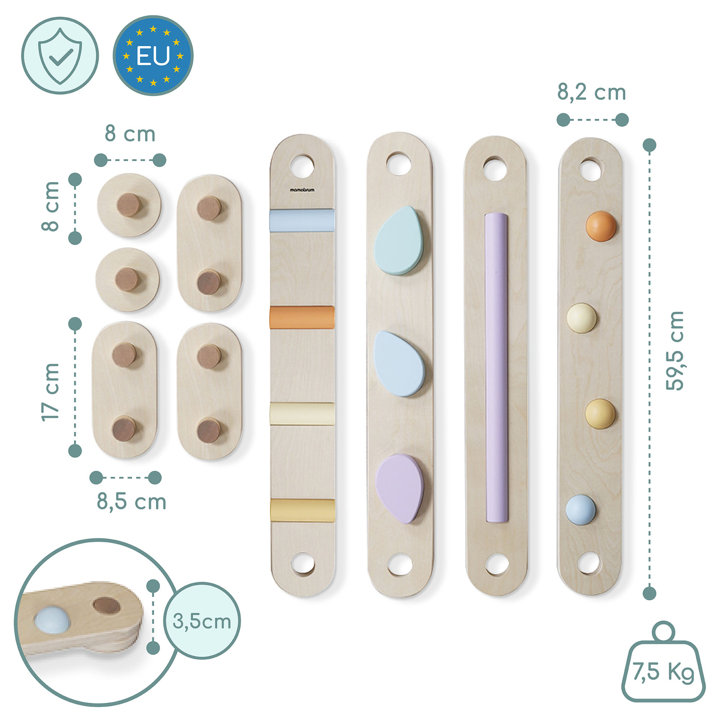 Stor sensorisk stig i trä - balansbana - 9 element