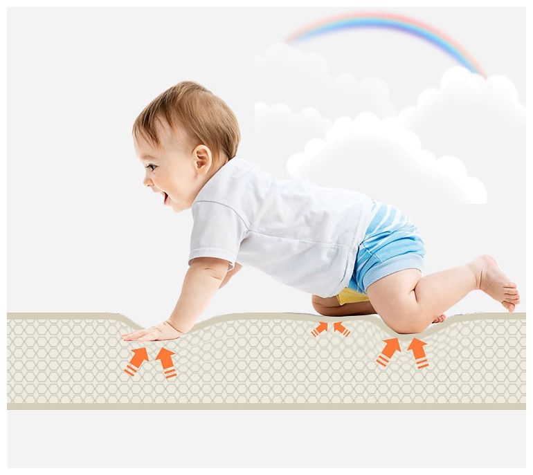 Dubbelsidig skumgummimatta XXL - rulle 2 CM (väg och sicksack)