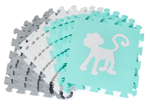 Skummatta XL 150 x 150 x 1cm med kant - EVA-skum - mint