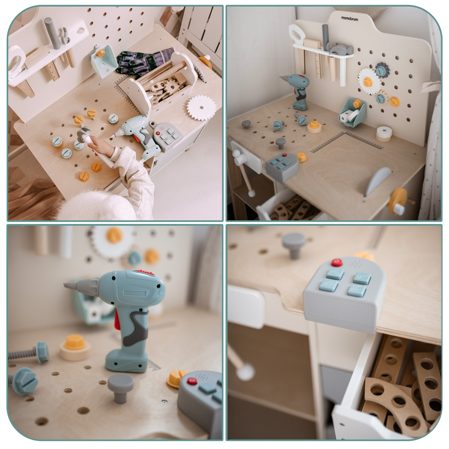 XXL Stor träverkstad med verktyg - gör-det-själv-set, 74 delar