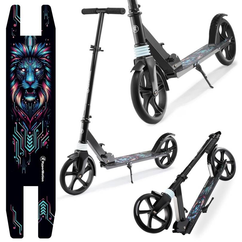 Tvåhjulig scooter för unga vuxna - med stötdämpare - Hypermotion CITY SWIFT Digital Lion - 100 kg