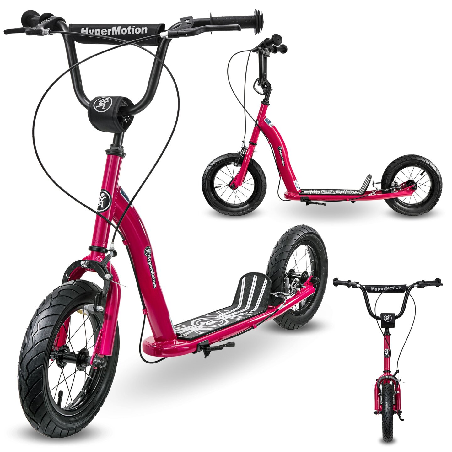 HyperMotion RUBY 12 scooter (30 cm uppblåsbara hjul) - fuchsia/magenta