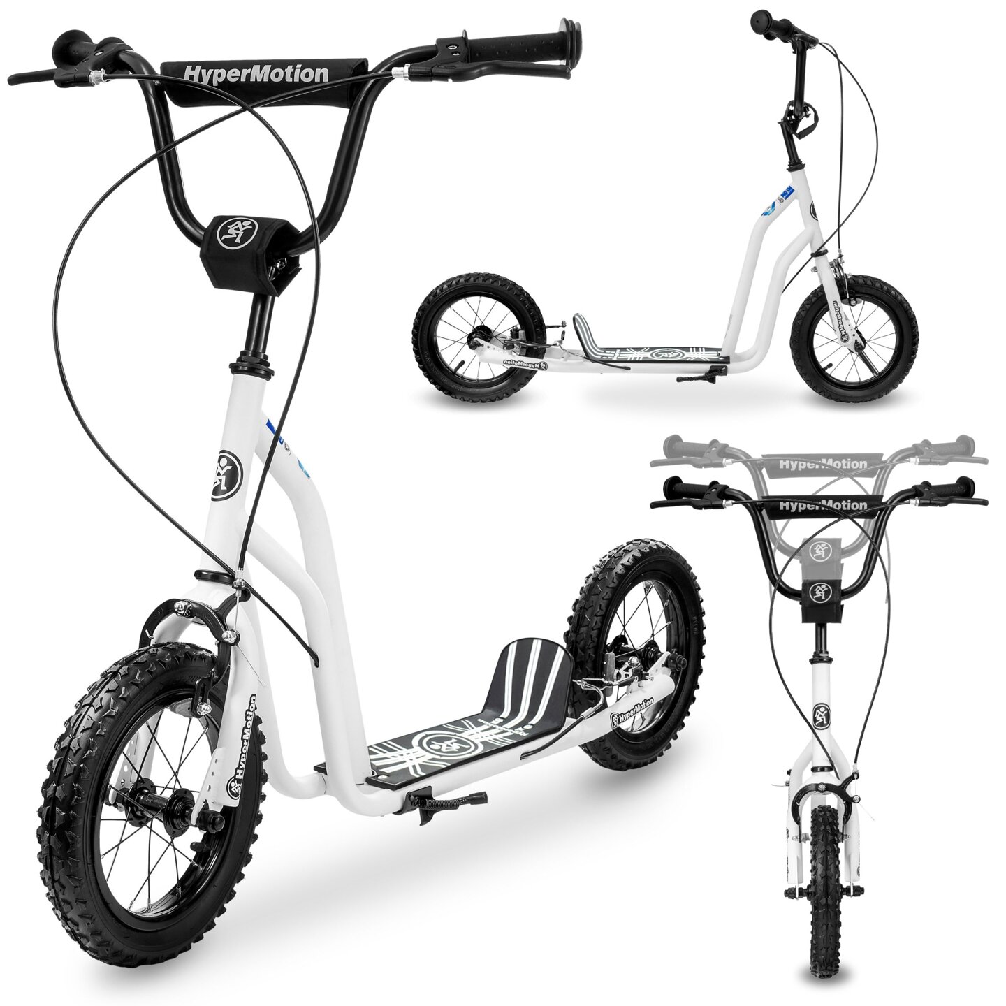 HyperMotion VIVA 12 scooter (30cm pumpade hjul) - Vit