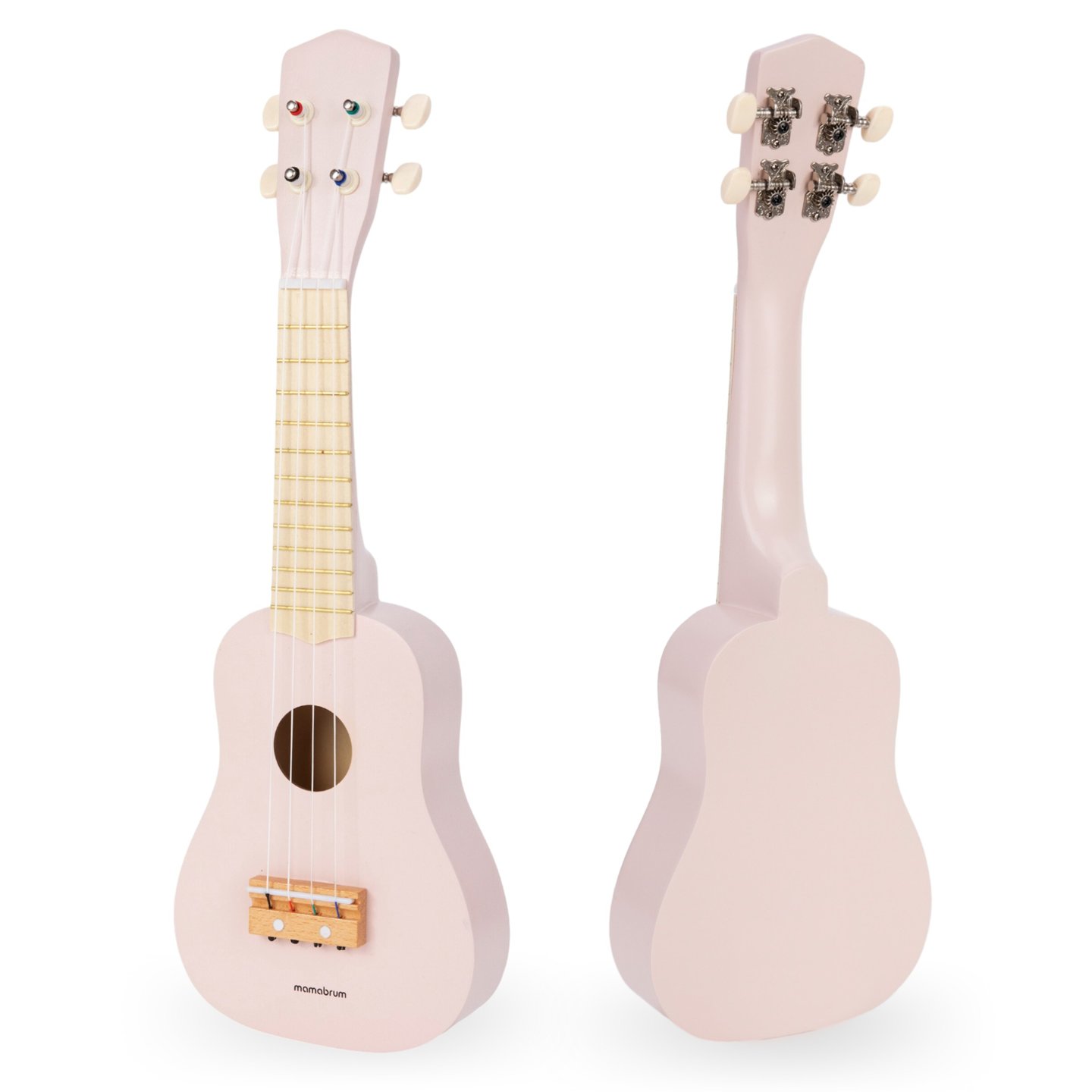 Trägitarr för barn - ukulele - rosa färg