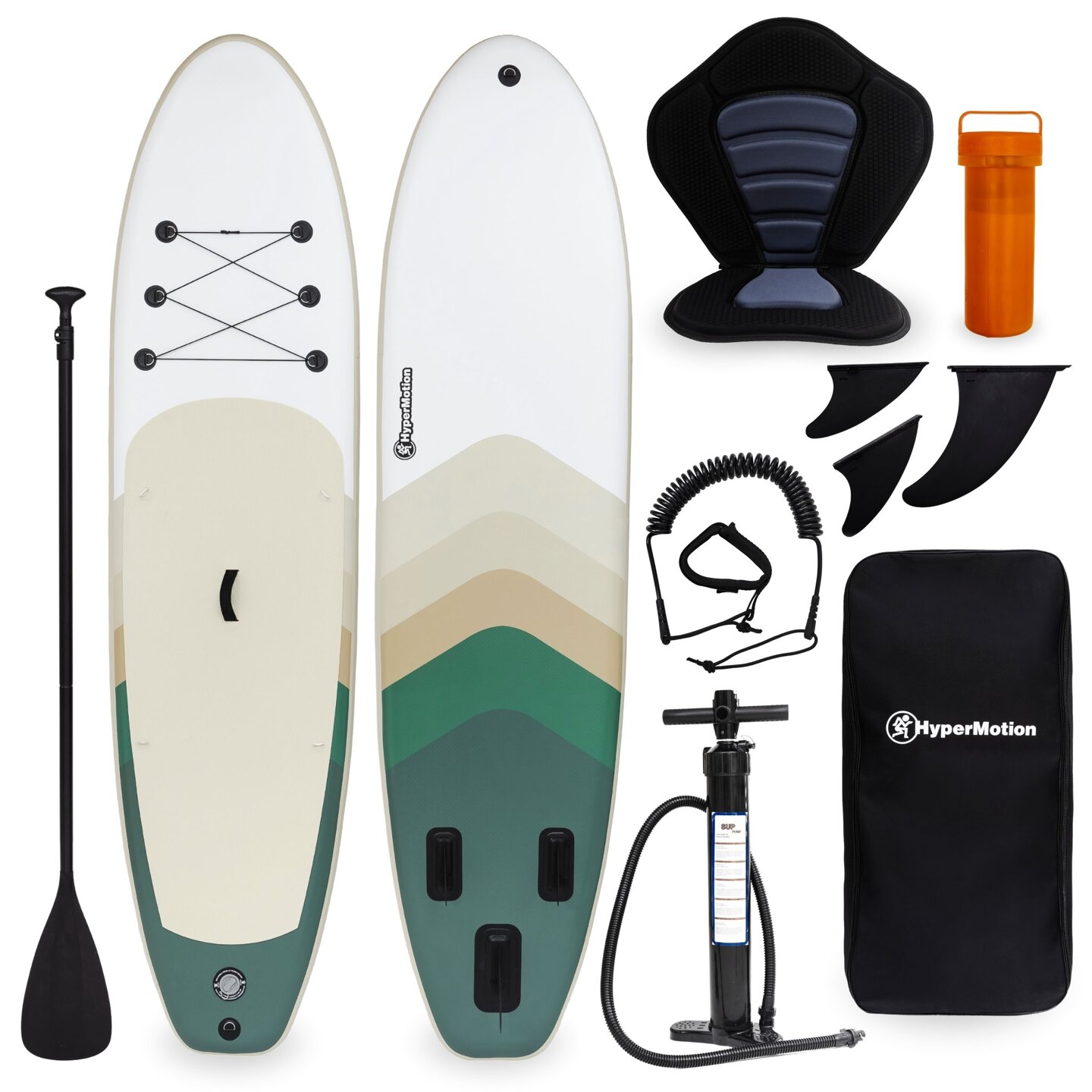 Uppblåsbar SUP Stand Up Paddleboard 320cm med paddel och sits - HyperMotion WAVE BOOST 320