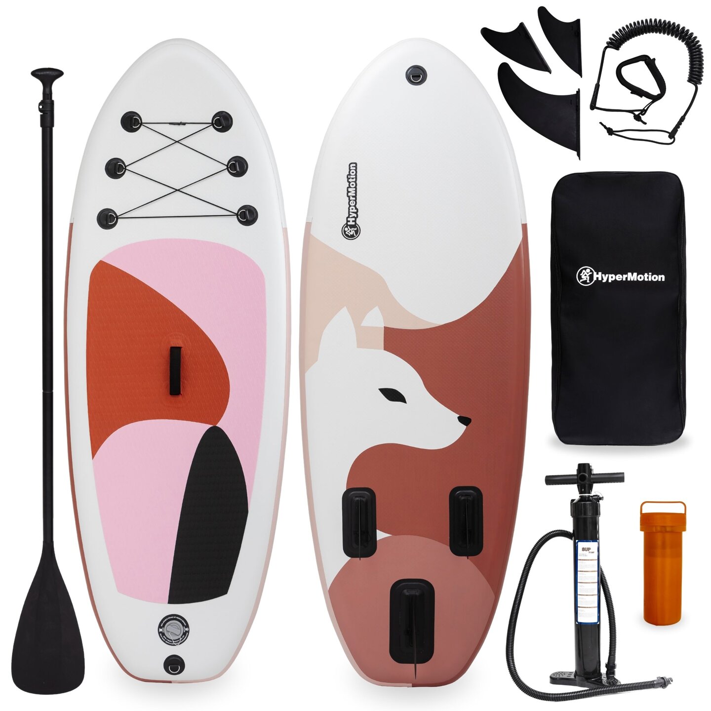 Uppblåsbar SUP-bräda för barn Stand Up Paddle 215cm med paddel - HyperMotion WAVE BOOST PINK 215